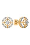 Buy_Divine Solitaires_Yellow Diamond 18kt Gold Sphere Cut Earrings _at_Aza_Fashions