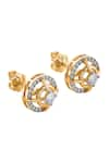 Shop_Divine Solitaires_Yellow Diamond 18kt Gold Sphere Cut Earrings _at_Aza_Fashions