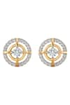 Divine Solitaires_Yellow Diamond 18kt Gold Sphere Cut Earrings _Online_at_Aza_Fashions