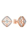 Buy_Divine Solitaires_Rose Gold Diamond 18kt Earrings _at_Aza_Fashions