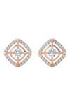 Divine Solitaires_Rose Gold Diamond 18kt Earrings _Online_at_Aza_Fashions