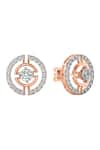 Buy_Divine Solitaires_Rose Gold Diamond 18kt Studded Earrings _at_Aza_Fashions