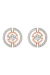 Divine Solitaires_Rose Gold Diamond 18kt Studded Earrings _Online_at_Aza_Fashions