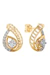 Buy_Divine Solitaires_Yellow Diamond 18kt Gold Studded Earrings _at_Aza_Fashions