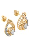 Shop_Divine Solitaires_Yellow Diamond 18kt Gold Studded Earrings _at_Aza_Fashions