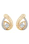 Divine Solitaires_Yellow Diamond 18kt Gold Studded Earrings _Online_at_Aza_Fashions