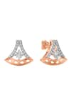 Buy_Divine Solitaires_Rose Gold Diamond 18kt Earrings _at_Aza_Fashions