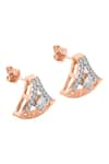 Shop_Divine Solitaires_Rose Gold Diamond 18kt Earrings _at_Aza_Fashions