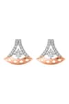 Divine Solitaires_Rose Gold Diamond 18kt Earrings _Online_at_Aza_Fashions