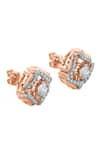 Shop_Divine Solitaires_Rose Gold Diamond 18kt Round Cut Earrings _at_Aza_Fashions