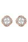 Divine Solitaires_Rose Gold Diamond 18kt Round Cut Earrings _Online_at_Aza_Fashions