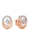 Buy_Divine Solitaires_Rose Gold Diamond 18kt Round Cut Earrings _Online_at_Aza_Fashions