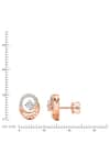 Shop_Divine Solitaires_Rose Gold Diamond 18kt Round Cut Earrings _Online_at_Aza_Fashions