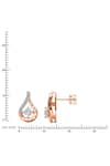 Buy_Divine Solitaires_Rose Gold Diamond 18kt Tear Drop Shape Earrings _Online_at_Aza_Fashions