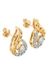 Shop_Divine Solitaires_Yellow Diamond 18kt Gold Tear Drop Shape Earrings _at_Aza_Fashions