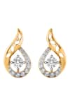 Divine Solitaires_Yellow Diamond 18kt Gold Tear Drop Shape Earrings _Online_at_Aza_Fashions