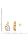 Buy_Divine Solitaires_Yellow Diamond 18kt Gold Tear Drop Shape Earrings _Online_at_Aza_Fashions