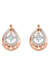 Divine Solitaires_Rose Gold Diamond 18kt Tear Drop Shape Earrings _Online_at_Aza_Fashions