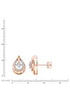 Buy_Divine Solitaires_Rose Gold Diamond 18kt Tear Drop Shape Earrings _Online_at_Aza_Fashions