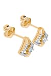 Shop_Divine Solitaires_Yellow Diamond 18kt Gold Abstract Cutwork Earrings _at_Aza_Fashions