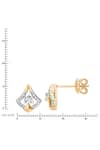 Buy_Divine Solitaires_Yellow Diamond 18kt Gold Abstract Cutwork Earrings _Online_at_Aza_Fashions