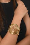 Buy_Totapari_Gold Plated Fibonacci Spiral Hand Cuff _at_Aza_Fashions