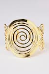 Shop_Totapari_Gold Plated Fibonacci Spiral Hand Cuff _at_Aza_Fashions