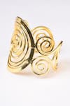 Totapari_Gold Plated Fibonacci Spiral Hand Cuff _Online_at_Aza_Fashions