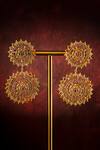 Totapari_Gold Plated Stone Heera Panna Dangler Earrings _Online_at_Aza_Fashions