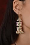 Buy_Totapari_Gold Plated Stone Heera Panna Tassel Earrings _at_Aza_Fashions