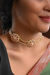 Buy_Totapari_Gold Plated Stone Heera Panna Floral Choker _at_Aza_Fashions