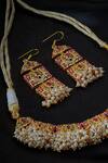 Shop_Totapari_Gold Plated Stone Heera Panna Necklace Set _at_Aza_Fashions