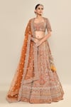 Buy_Kalighata_Yellow Raw Silk Hand Embroidery Floral Sweetheart Meghna Bridal Lehenga Set _Online_at_Aza_Fashions