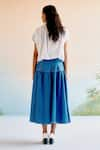 Shop_Echo By Tanya Arora_Blue Denim Plain Echo Skirt _at_Aza_Fashions