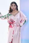 Shop_Pria Kataria Puri_Pink Satin Print Tulip Blossom Sweetheart Neck Floral Maxi Dress _Online_at_Aza_Fashions