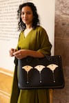 Buy_Ampm_Black Embroidery Zora Blossom Tote Bag With Detachable Pouch _at_Aza_Fashions