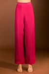 Buy_Meghna shah_Pink Pure Mul Silk Embroidered Thread Scoop Foliage Blouse Ombre Pant Set _Online_at_Aza_Fashions