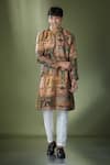 Buy_RNG Safawala_Beige Cotton Silk Printed Tribal Straight Kurta With Pant 