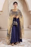 Buy Rivaaj Clothing Blue Organza, Modal Sequins Round Neck Flora Vine Embroidered Anarkali Set Online at Aza Fashions Buy_Rivaaj Clothing_Blue Organza, Modal Sequins Round Neck Flora Vine Embroidered Anarkali Set _Online_at_Aza_Fashions