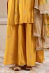 Shop_Rivaaj Clothing_Yellow Modal Silk Embroidery Musk Blossom Round Gulnaz Buti Kurta Sharara Set _Online_at_Aza_Fashions