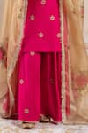 Shop_Rivaaj Clothing_Pink Modal Silk Embroidery Bullian Bloom Round Gulnaz Buti Kurta Sharara Set _Online_at_Aza_Fashions