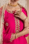 Buy_Rivaaj Clothing_Pink Modal Silk Embroidery Bullian Bloom Round Gulnaz Buti Kurta Sharara Set 