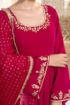 Buy_Rivaaj Clothing_Pink Velvet Embroidery Gota Patti Round Khwabidah Anarkali Set 