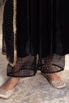 Buy_Rivaaj Clothing_Black Velvet Embroidery Gota Patti Round Khwabidah Placement Anarkali Set 