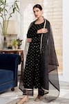 Shop_Rivaaj Clothing_Black Velvet Embroidery Sequin Round Khwabidah Kurta Set _Online_at_Aza_Fashions