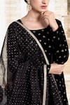 Buy_Rivaaj Clothing_Black Velvet Embroidery Sequin Round Khwabidah Kurta Set 