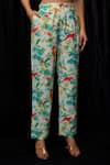 kriti bapna_Multi Color Cotton Print Floral Crop Top Sweetheart Jacket And Pant Set _Online_at_Aza_Fashions