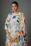 Buy_kriti bapna_Multi Color Dupion Silk Floral Round Hand Painted Kurta And Pant Set _Online_at_Aza_Fashions