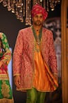 Buy_The Royaleum_Multi Color Silk Hand Embroidered Floral Idris Sherwani With Kurta Set _Online_at_Aza_Fashions