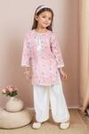 Buy_Petite Pomme_Pink Polyester Mirrors Abstract Print Kurta Set _Online_at_Aza_Fashions
